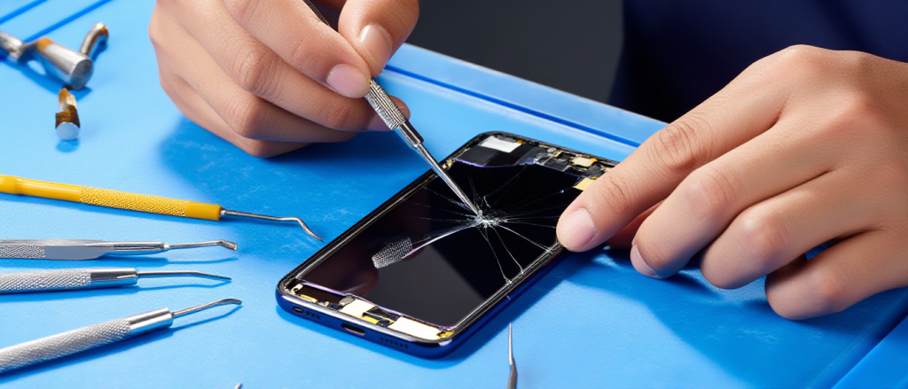 Cracked phone screen repair service