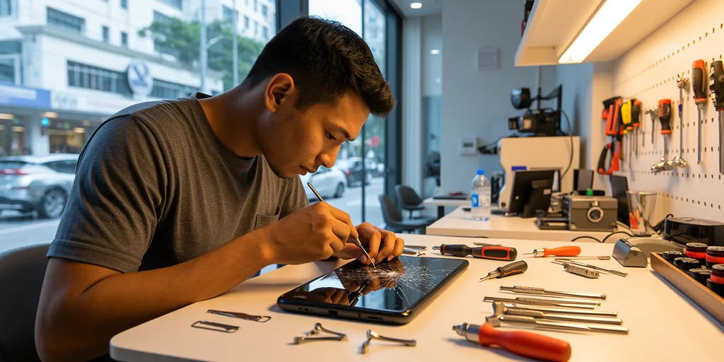 OPPO Vivo Redmi Screen Repair Singapore - Phone Technician at Work