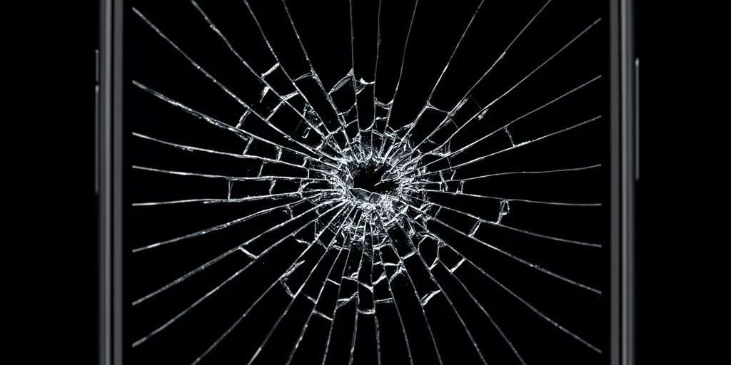 Cracked phone screen spider web fracture - screen repair Singapore