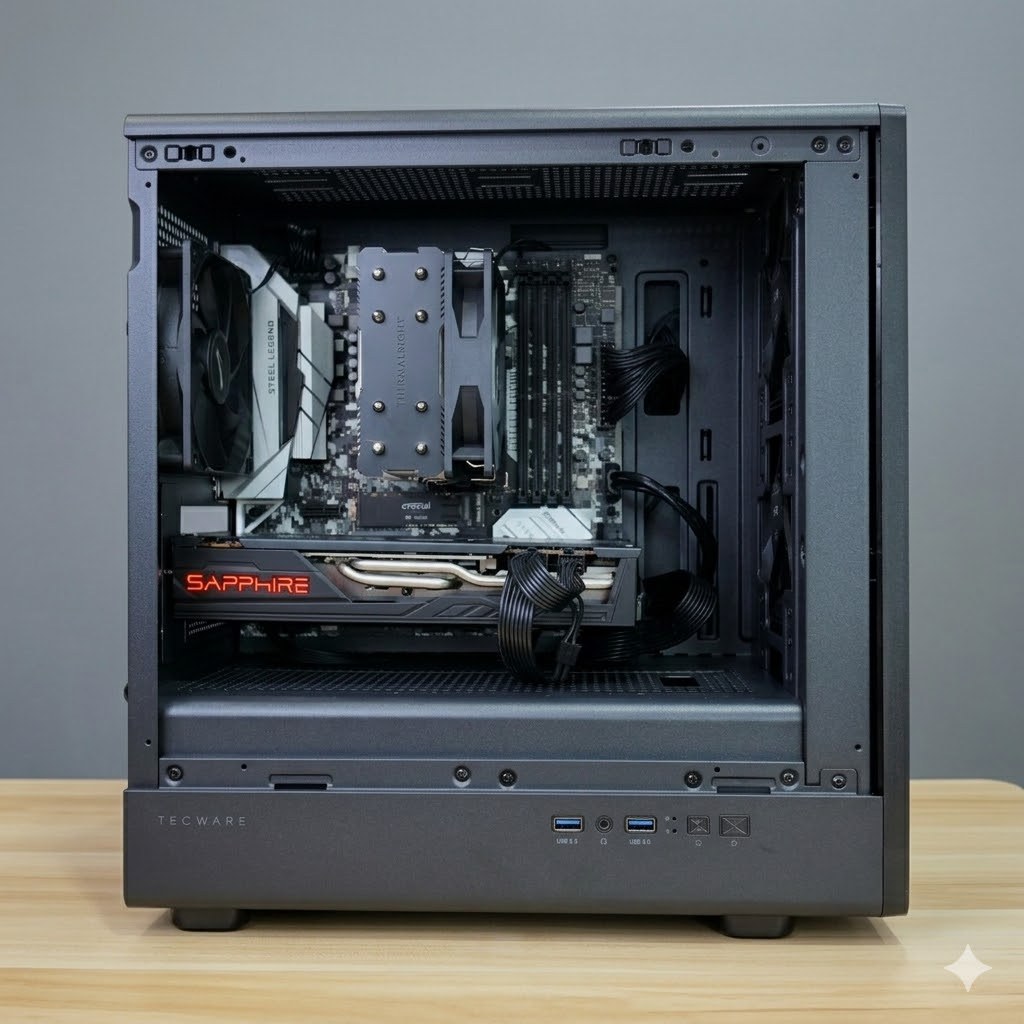 Tecware Wood Panel Gaming PC side view