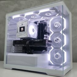 White ARGB gaming PC build with RTX 5070 and Intel i7 14700F